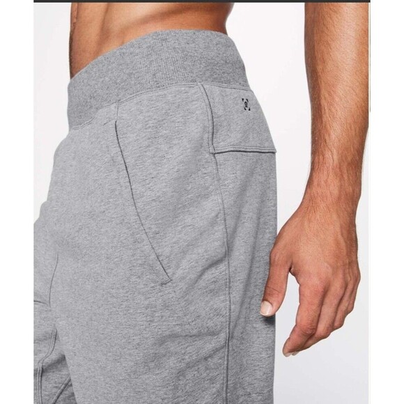 Lululemon Cross Cut Jogger Sweatpants Heathered Medium Gray Drawstring Men Small - Picture 5 of 16